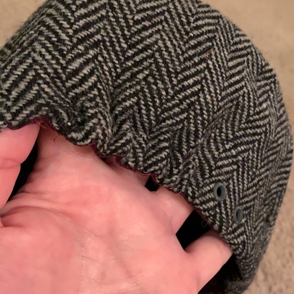 Black and grey hipster tweed hat and cap with zipper - Picture 4 of 4
